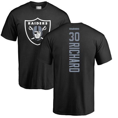 Men Oakland Raiders Black Jalen Richard Backer NFL Football #30 T Shirt->nfl t-shirts->Sports Accessory